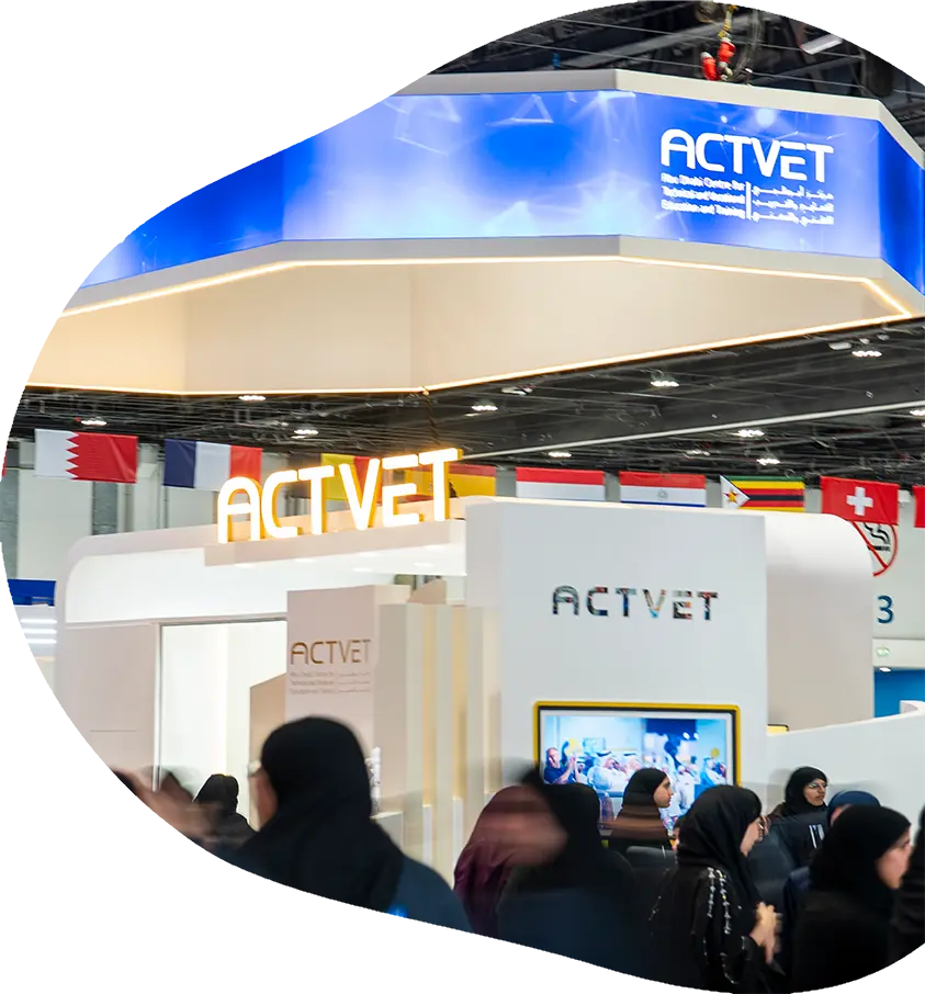 Exhibition stand with illuminated branding